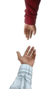 Two hands reaching out, conveying a message of hope and togetherness.