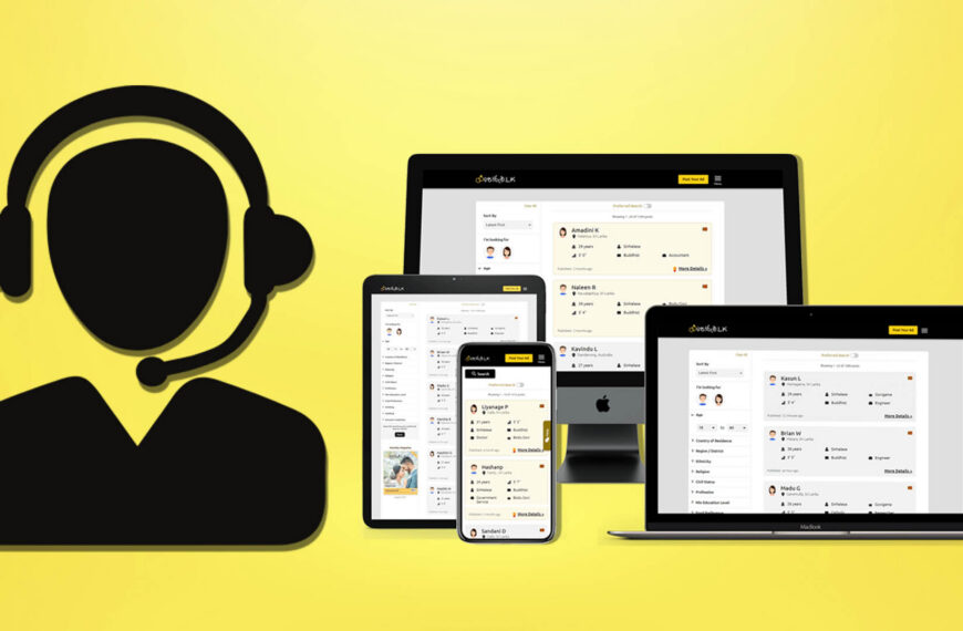 Poruwa.lk customer support available on all devices, dedicated to assisting Sri Lankan matrimony users 24/7.