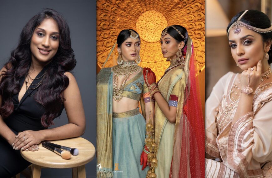 Brides in colorful outfits on one side, Kalpi, a beautician, on the other—showcasing her artistry and vibrant bridal styles.