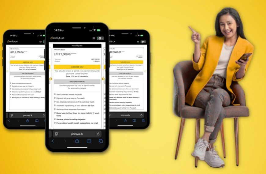 A woman sits comfortably on a chair, smiling as she holds her smartphone against a bright yellow background, capturing a moment of excitement and anticipation while browsing a marriage proposal website.