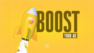 A vibrant rocket taking off symbolizing growth, visibility, and success in online advertising campaigns.