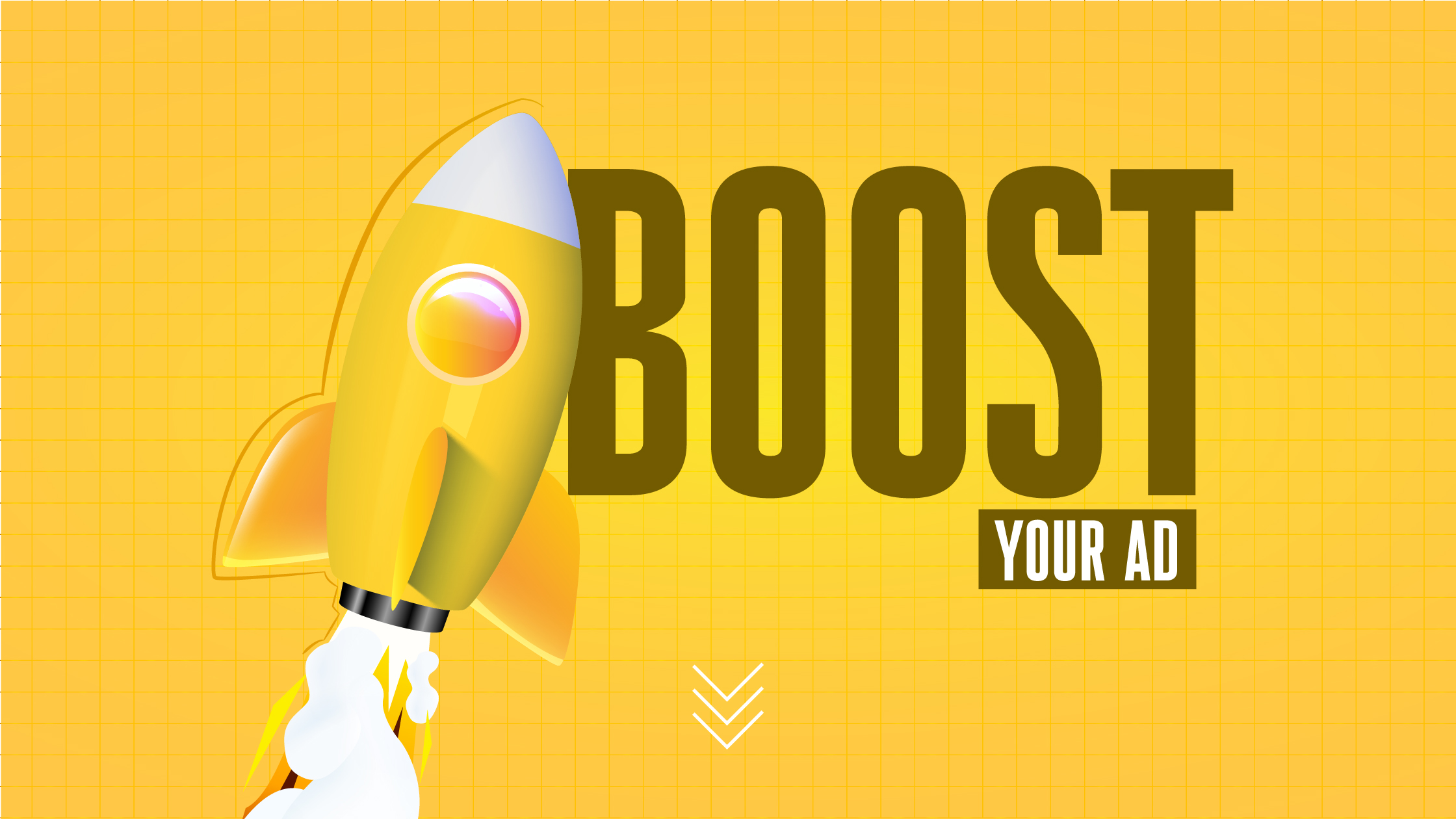 A vibrant rocket taking off symbolizing growth, visibility, and success in online advertising campaigns.