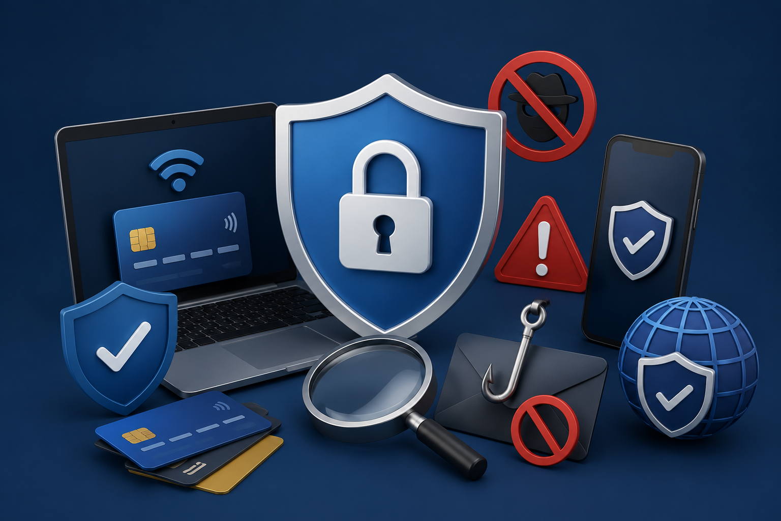 Cybersecurity concept showing a laptop, credit card, and digital security devices inside a protective shield symbolizing safe online services, Poruwa.lk | ශ්රී ලාංකීය මංගල යෝජනා, wedding proposal website, matrimony Sri Lanka, srilanka matrimony, marriage proposals Sri Lanka, marriage proposals, Buddhist matrimony, Catholic marriage proposals, Lanka brides and grooms, liyathabara marriage proposals in Sri Lanka, lankamatrimony, Purahanda LK, Hitad marriage proposals, Mangala Yojana, marriage proposal Sri Lanka and trusted online matrimony platform.