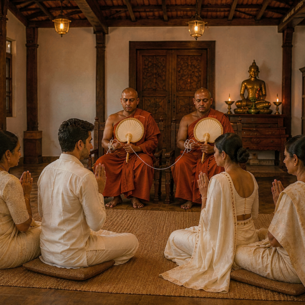 විවාහයකට පෙර සිඳුවෙන පිරිත් සජ්ජායනා කිරීමේ චාරිත්‍රය ගැන හරියටම දැනගමු.