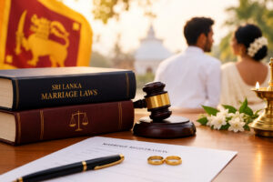 Sri Lankan marriage laws and legal requirements for couples, covering marriage registration, eligibility, documentation, and traditional marriage practices in Sri Lanka.